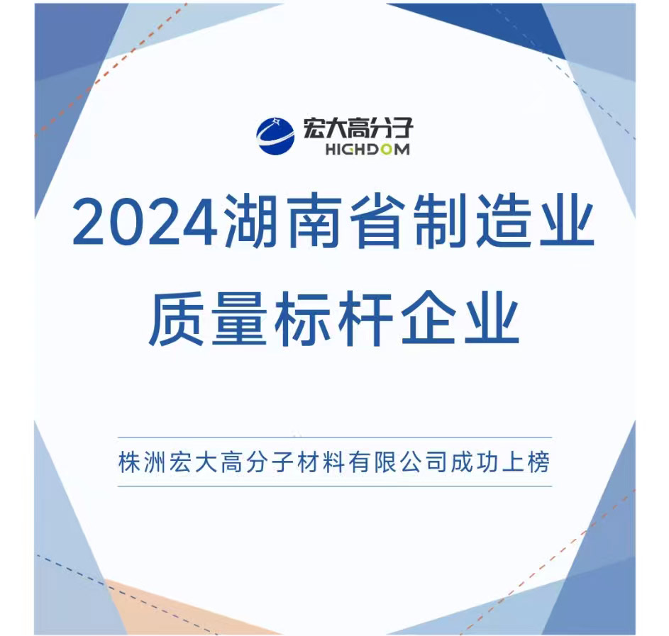 喜報(bào)|2024湖南省制造業(yè)質(zhì)量標(biāo)桿企業(yè)：宏大高分子再獲認(rèn)證！